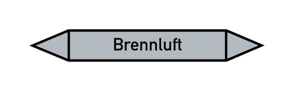 Schilder Klar Rohrleitungskennzeichen Brennluft, 187x26 mm Folie selbstklebend, 101508/61