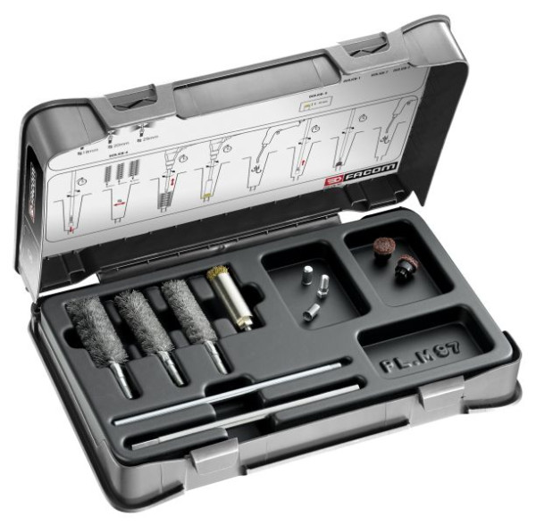 Facom Reinigungssatz Einspritzdüsensitze, Reiniger für Einspritzdüsenbohrungen, DCR.ICB