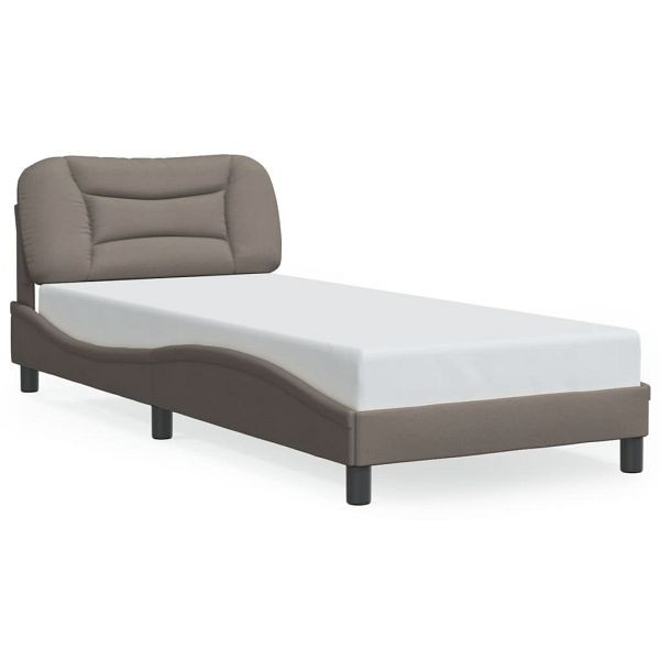 vidaXL Bettgestell mit Kopfteil Taupe 90x190 cm Stoff, 3207741
