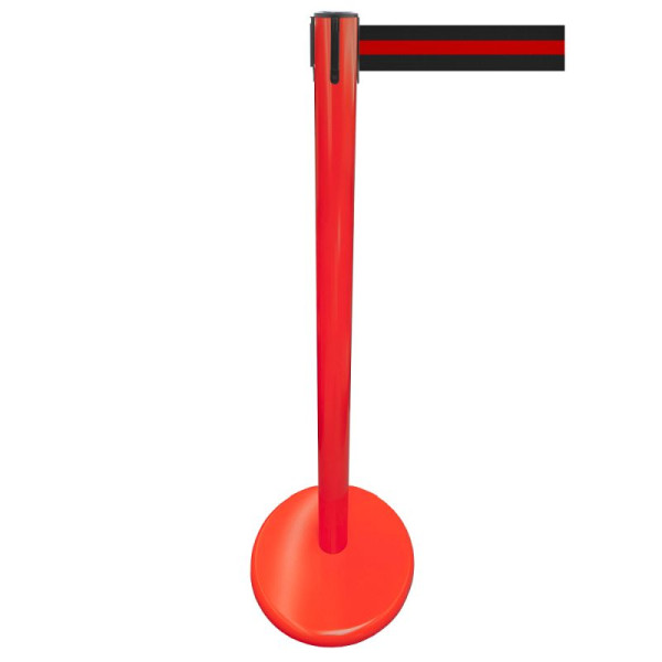 Stein HGS Personenleitsystem -P-Line Future-, Metall/ rot, schwarz/rot waagerecht (geblockt), mit Gurtendstück (Standard), 15697-0602