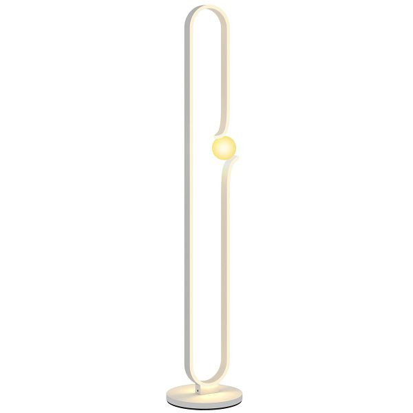 HOMCOM LED-Bodenlampe, Musiknoten-Design, Glasschirm, Metall, Kunststoff, Weiß, B31-527V90WT