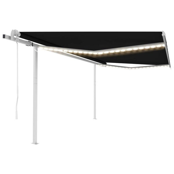 vidaXL Automatische Markise mit LED & Windsensor 4x3,5 m Anthrazit, 3070034