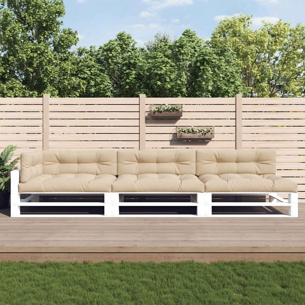 vidaXL Palettenkissen 7-teilig Beige Stoff, Füllmaterial: Hohlfaser, 3188911