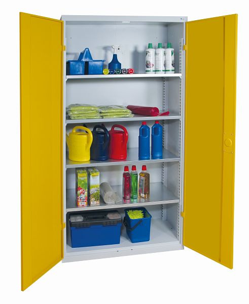stumpf Universal-Stahlschrank mit 4 Fachböden, RAL 7035/1003, 1950x1000x400 mm (HxBxT), 7599772
