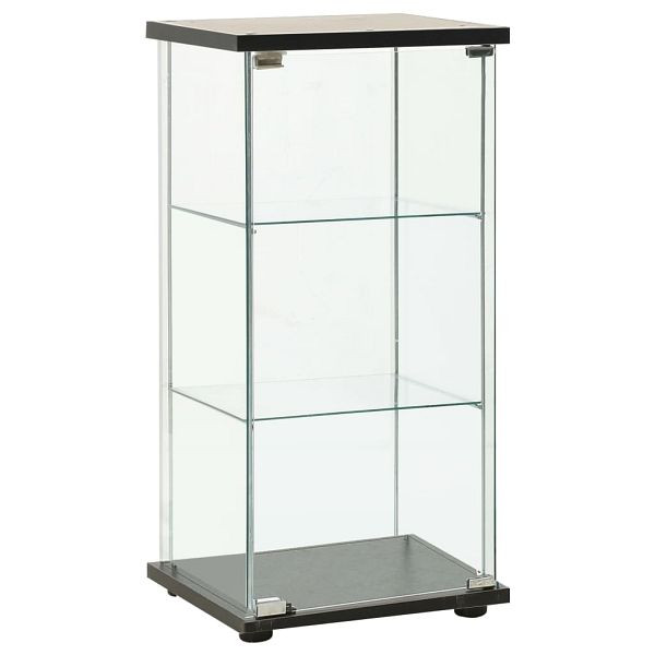 vidaXL Vitrinenschrank Hartglas Schwarz und transparent, 322798