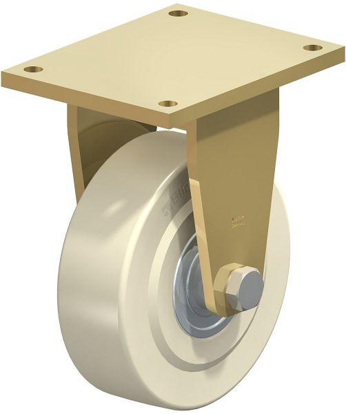 Blickle BS-GSPO 252K Stahlgeschweißte Schwerlast-Bockrolle, Gusspolyamid, Weiß, 309484