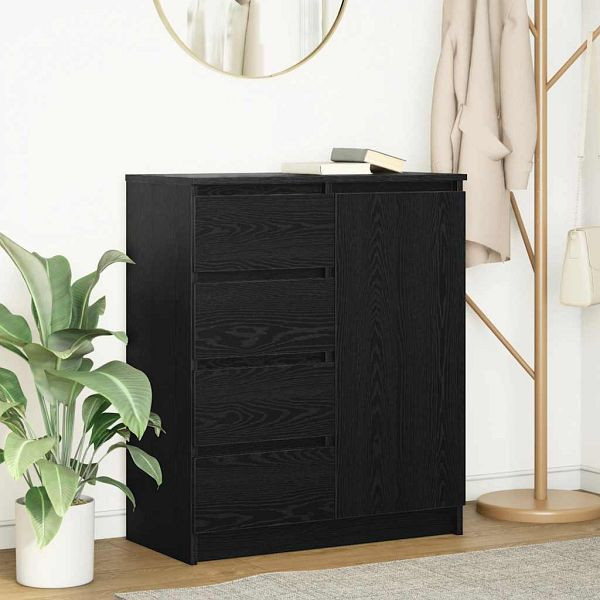 vidaXL Sideboard mit Schubladen Schwarz Eichen-Optik 71x35x84 cm, 861581