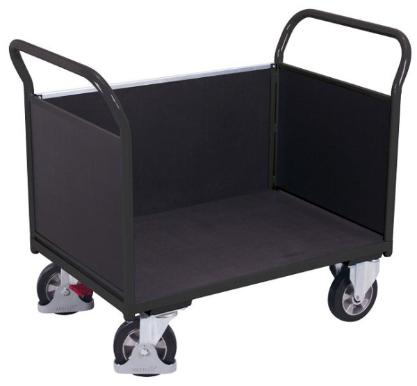 VARIOfit Dreiwandwagen mit Siebdruckplatte, Ladefläche: 995 x 665 mm, RAL 7016 anthrazitgrau, sw-700.322/AG