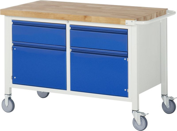 RAU Fahrbare Werkbank 8466I2, B1250xT700xH880mm, 2xSchublade-TA, 2xTüren, 05-8466I2-127R4S.11