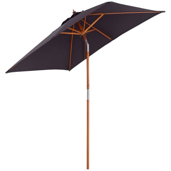 Outsunny Sonnenschirm 200 x 150 x 235 cm Knickbarer Gartenschirm 3-östufig einstellbar rechteckig, 84D-017CG
