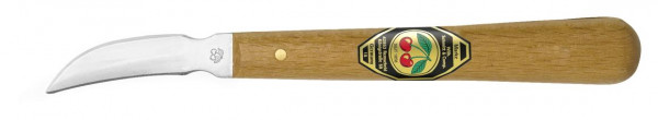 Kirschen Kerbschnitzmesser mit Holzheft, mit doppelseitig gebogener Schneide, 3353000