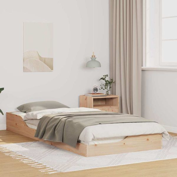 vidaXL Bodenbettgestell Braun 100 x 220 cm Massivholz Kiefer, 873415