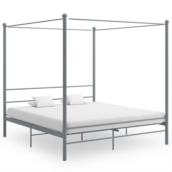 vidaXL Himmelbett Grau Metall 180x200 cm, 325068, 8720286163832