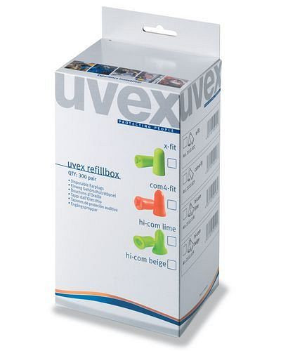 uvex Nachfüllbox com4-fit, für Dispenser, SNR 33, orange, VE: 300 Paar, 210217