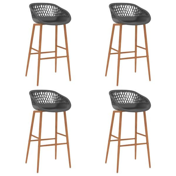 vidaXL Barhocker 4 Stk. Grau, ideal für ein Glas Wein an der Bartheke, 248166