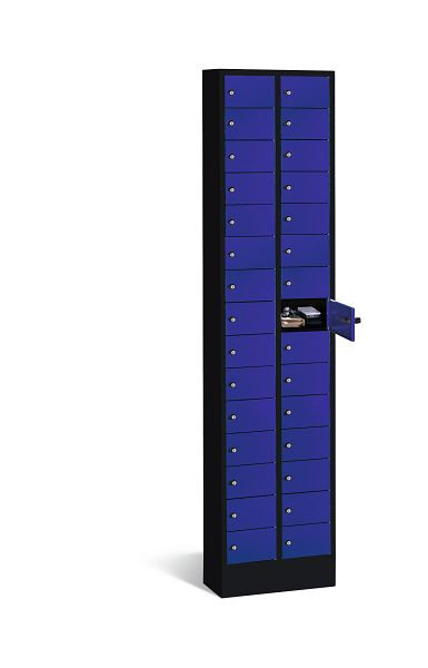 C+P Kleingefachschrank Intro, H1950xB460xT200mm, Farbe: Schwarzgrau / Enzianblau, 80700-201 S10077