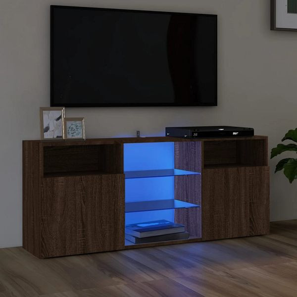 vidaXL TV-Schrank mit LED-Leuchten Braun Eichen-Optik 120x30x50 cm, 815716