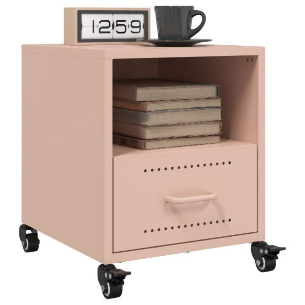 vidaXL Nachttische 2 Stk. Rosa 36x39x43,5 cm Stahl, 846707