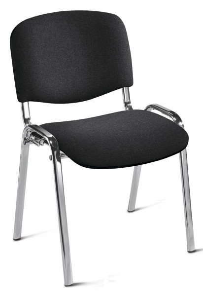 Deskin Besucherstuhl ISO, Anthrazit-meliert, 545 x 560 x 820 mm, Gestell: Verchromt, 346342