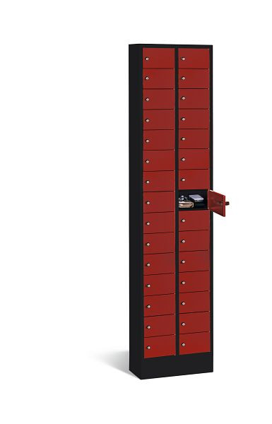 C+P Kleingefachschrank Intro, H1950xB460xT200mm, Farbe: Schwarzgrau / Rubinrot, 80700-201 S10047