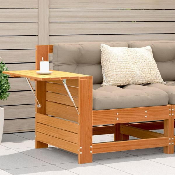 vidaXL Gartensofa mit Armlehne und Kissen Wachsbraun Massivholz Kiefer, 844916