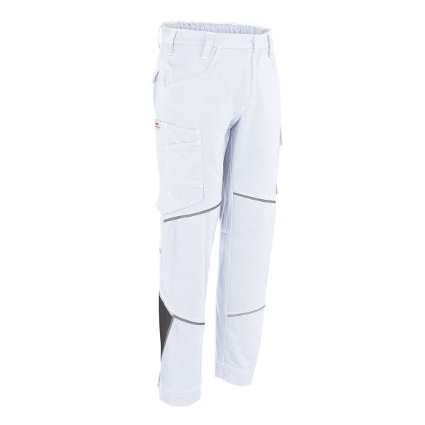 Kübler ICONIQ Hose 100% Baumwolle, Farbe: weiß/anthrazit, Größe: 28, 2340 1301-1097-28