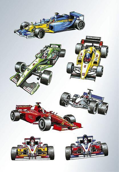 HERMA 3317 Sticker DECOR Rennautos, VE: 10 Stück, 3317, 4008705033176