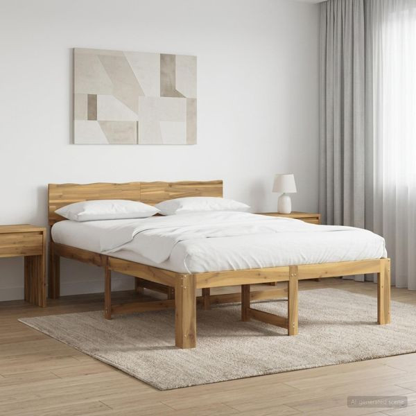 vidaXL Doppelbettgestell mit Kopfteil ROSTOCK Weiß 120 x 200 cm, 903463
