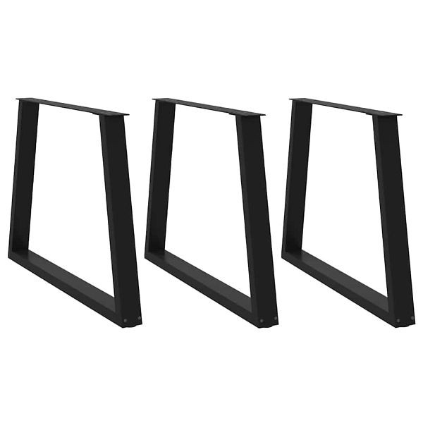 vidaXL Esstisch Beine V-Form 3 Stück Schwarz 100x(72-73,3) cm Stahl, 4012596