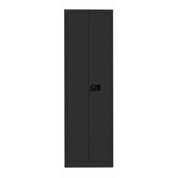 Bisley Flügeltürenschrank UNIVERSAL, 4 Fachböden für 5 Ordnerhöhen, Breite 600 mm, 133 schwarz antibakteriell, E782A04B6133