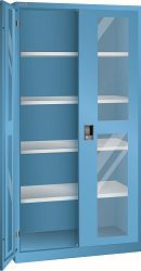 LISTA Flügeltürschrank (BxTxH) 1000x580x1950mm KEY Lock, Lichtblau, 4 Verstellböden, Sichtfenstertür, 60.333.010
