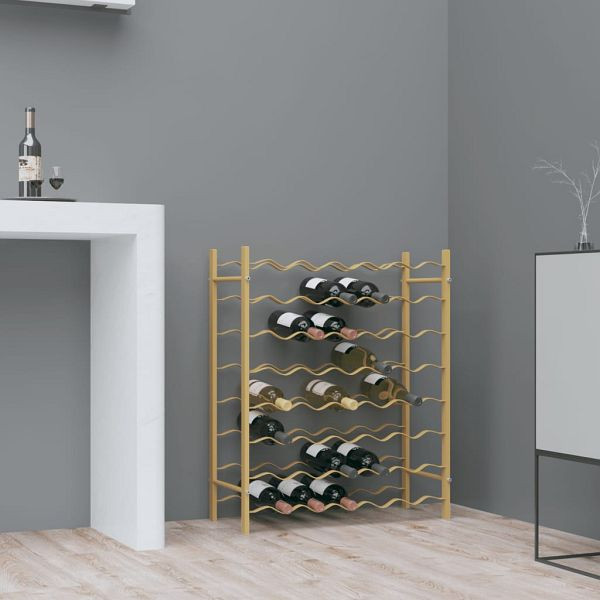 vidaXL Weinregal für 48 Flaschen Golden Metall, Material: Metall, 340909