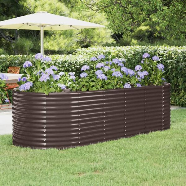 vidaXL Hochbeet Pulverbeschichteter Stahl 249x100x68 cm Braun, 319065