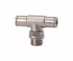 Riegler T-Steckverschraubung, drehbar, Außengewinde zylindrisch mit O-Ring (FKM), 108926