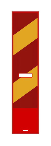 Schake Klemmbake für EURO 1 Schrankenzaun, rot / gelb Folie Typ 2, beidseitig beklebt links- / linksweisend, 36050/2SKLL