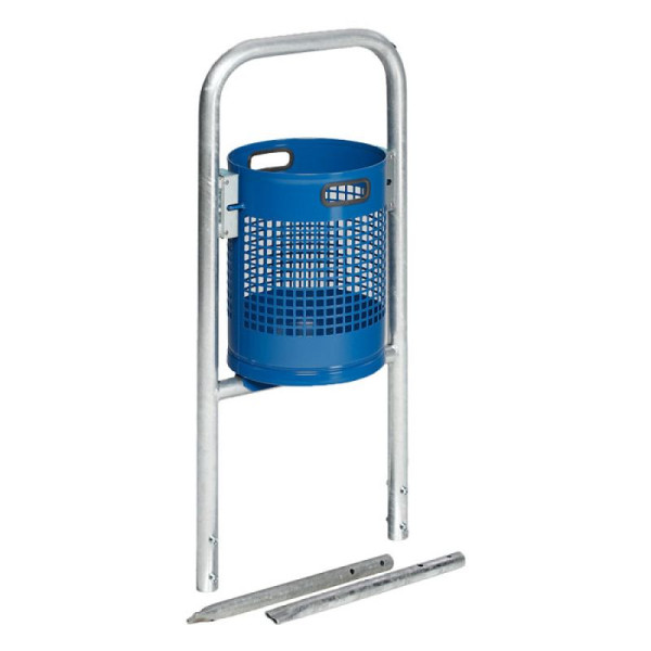 Stein HGS Abfallbehälter -Cubo Jorge- mit Rohrbogen, moosgrün /zum Einbetonieren, 17183