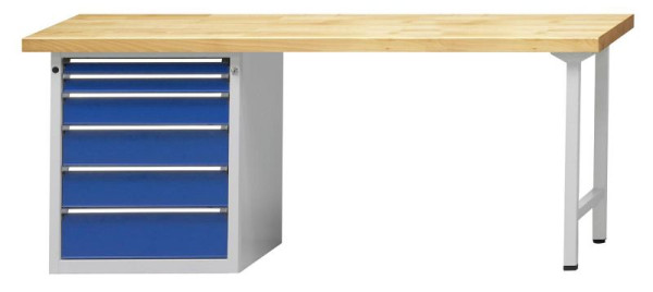 ANKE Werkbänke Kombiwerkbank, Modell 832 V, 2000 x 700 x 890 mm, RAL 7035/5010, BMP 40 mm, 410.977