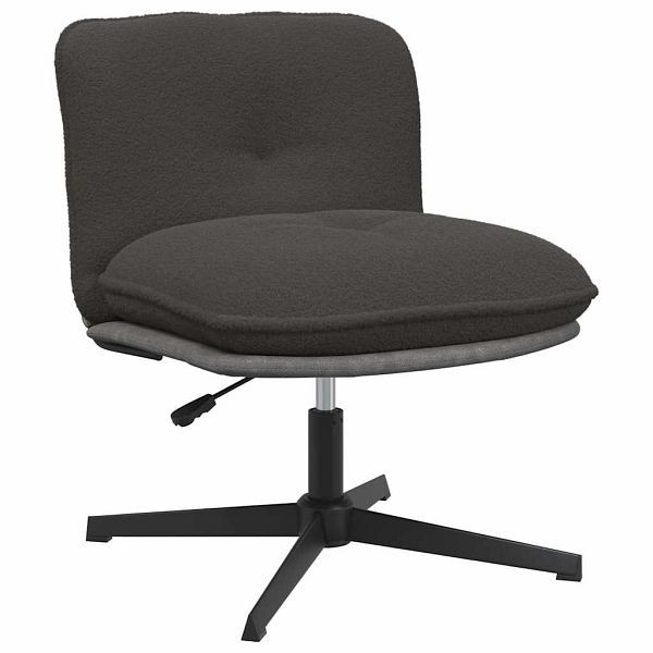 vidaXL Bürodrehstuhl Dunkelgrau Gelockter wollähnlicher Stoff, 4105386
