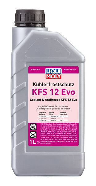 LIQUI MOLY Kühlerfrostschutz KFS 12 Evo, Kanister Kunststoff, VE: 1 Liter, 21740