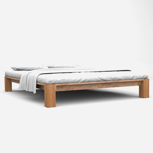 vidaXL Massivholzbett Eiche 160x200 cm, 247268, 8718475718727