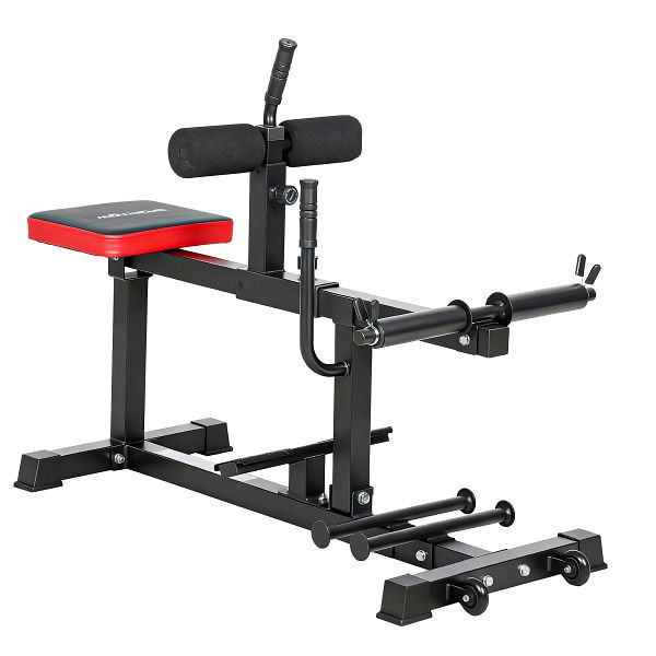 SPORTNOW Beintrainings-Bank, Wadenhebemaschine, mit Rädern, Sportquipment für Fitness-Übungen zuhause, A91-408V00BK