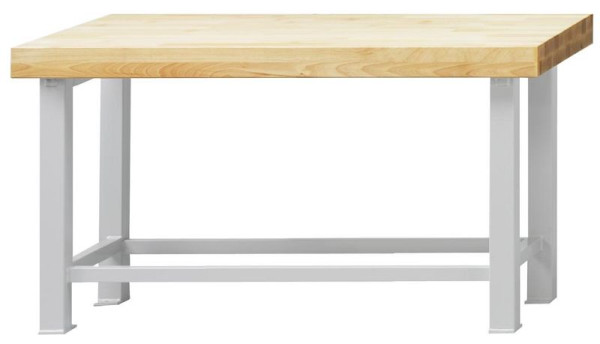 ANKE Werkbänke Arbeitstisch Schwerlast; 1500 x 800 x 900 mm; RAL 7035; Buche-Massiv-Platte 100 mm, 320.051