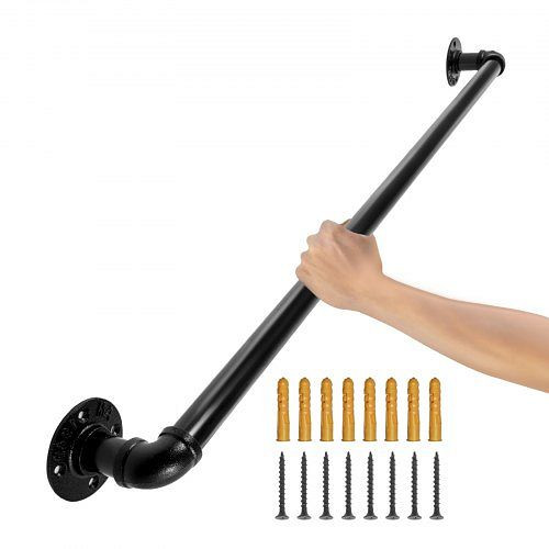 VEVOR Retro Wasserrohr Handlauf 60cm Kohlenstoffstahl, Mattes Finish, 200kg Traglast, für Innen-/Außenbereich, TZBGSLTFSGYG20VCCV0