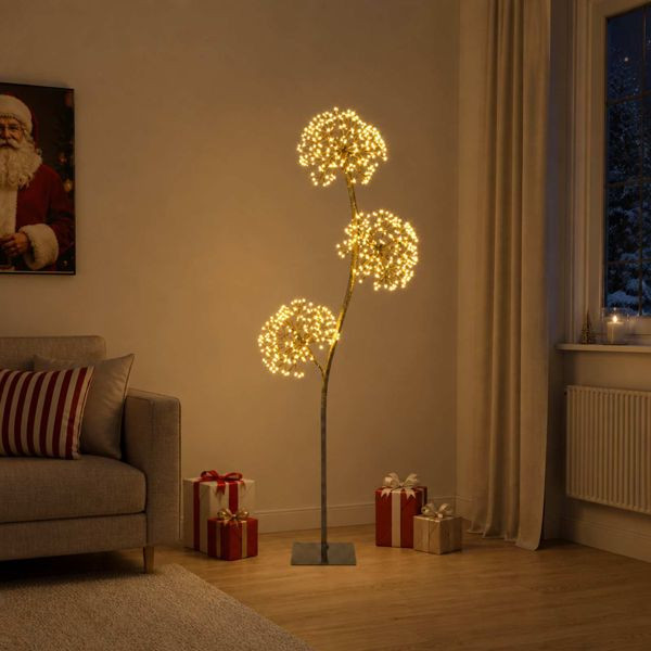 vidaXL S-förmiger LED-Weihnachtsbaum Schwarz 18 x 18 x 120 cm Stahl, 42055327
