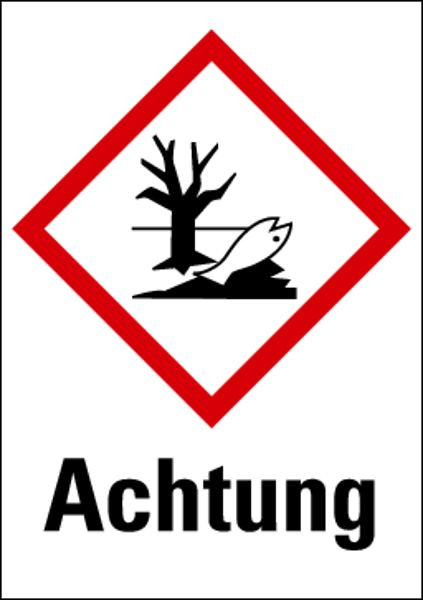 Schilder Klar Gefahrstoffkennzeichnung Achtung Umweltgefährlich, auf Bogen à 16 Stück, 20x29 mm Folie selbstklebend, 481/67