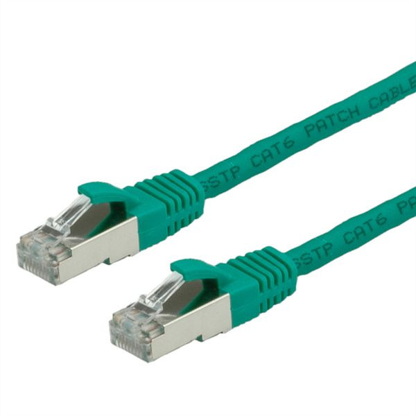 VALUE Patchkabel Kategorie 6 (Class E) S/FTP (PiMF), LSOH, grün, 0,5 m, 21.99.1223