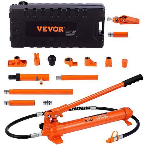 VEVOR Hydraulischer Wagenheber Luftpumpe 10 t, Lufthydraulischer Heber 135 mm Hub Rot, FLDTJ10ABSTPUA8NIV0
