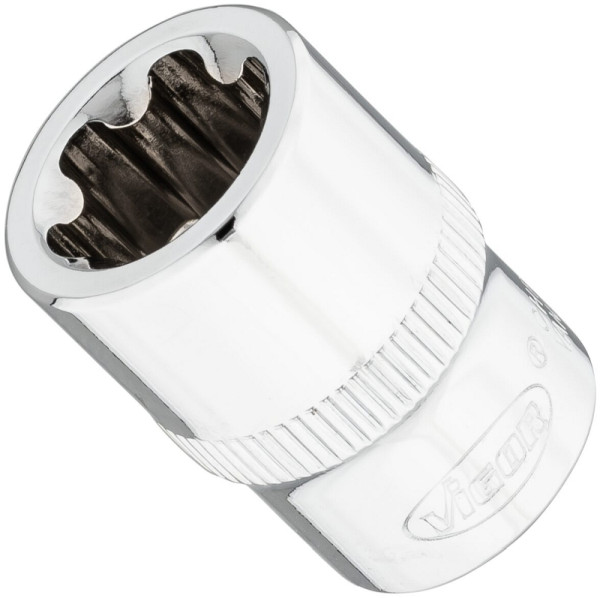 VIGOR T-Plus Steckschlüsseleinsatz, Vierkant 10 mm (3/8 Zoll), E+ Profil, E16+, V7920-EP16