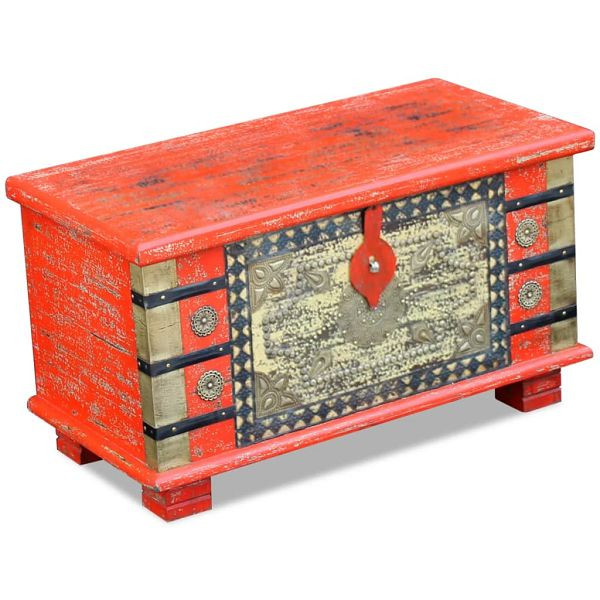 vidaXL Aufbewahrungstruhe Rot Mangoholz 80x40x45 cm, 243331