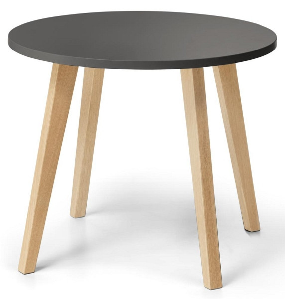 Deskin Beistelltisch OAK, Dekor anthrazit, Beine Eiche massiv, D 800 x H 630 mm, 293278